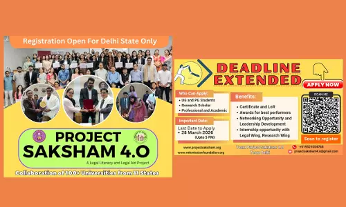 Delhi University Faculty Of Law Opens Applications For Project Saksham 4.0 Delhi University Faculty Of Law Opens Applications For Project Saksham 4.0