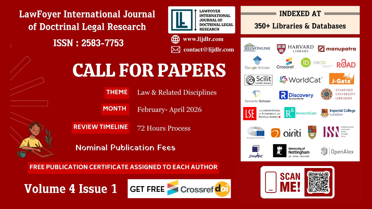 Call For Papers: LawFoyer International Journal Of Doctrinal Legal ...