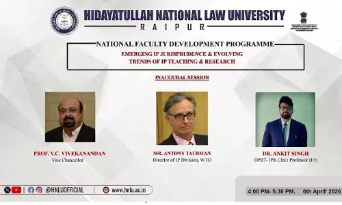 WTO IP Director Antony Taubman Delivers Inaugural Lecture At HNLUs FDP On Emerging IP Jurisprudence