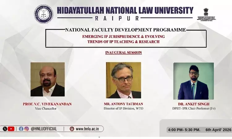 WTO IP Director Antony Taubman Delivers Inaugural Lecture At HNLUs FDP On Emerging IP Jurisprudence