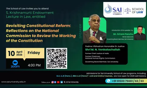 Sai University Organises S. Krishnamurti Endowment Lecture In Law 2026