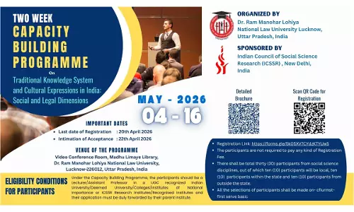 RMLNLU Conducts Two-Week Capacity Building Programme On Traditional Knowledge Systems & Cultural Expressions [Apply By April 20]