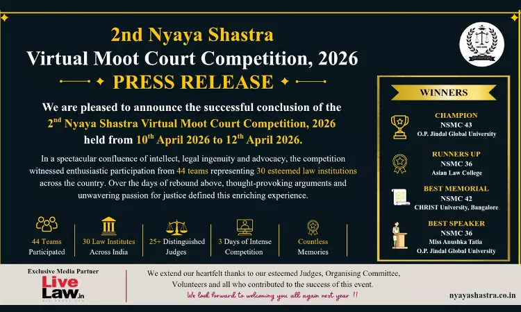 Nyaya Shastra Hosts 2nd Virtual Moot Court Competition 2026; JGU Team Wins