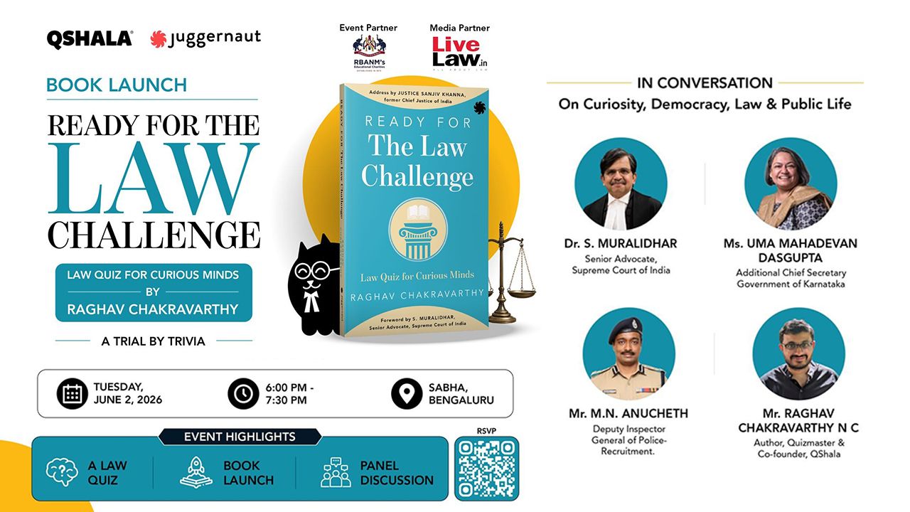 Book Launch Of 'The Law Challenge' By Raghav Chakravarthy Of QShala