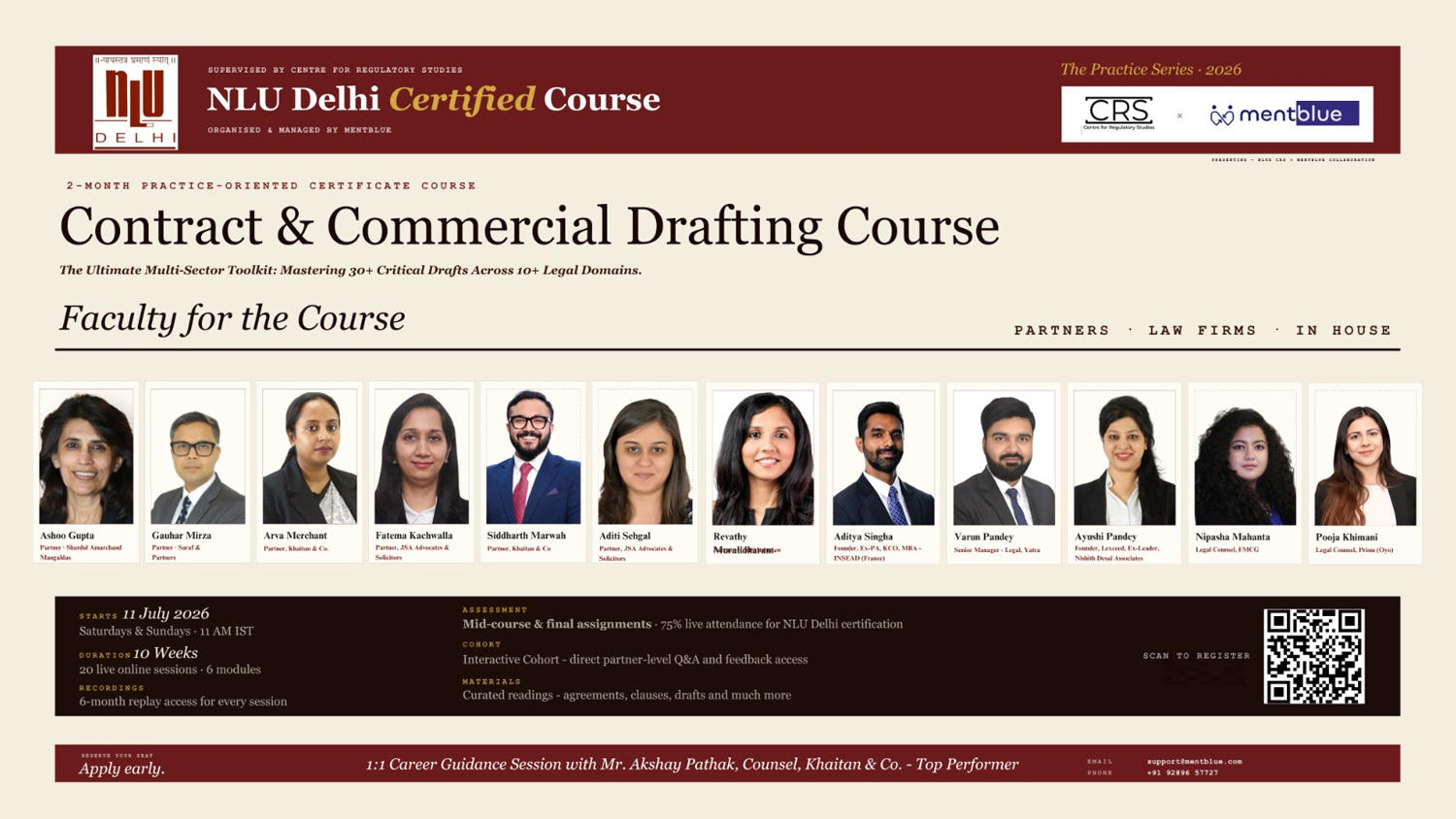 [Advertisement] NLU Delhi, Mentblue Launch Certificate Course On "Contract And Commercial Drafting: Strategy And Negotiation" – Register Now!