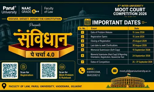 Parul University Invites Registrations For Samvidhan Pe Charcha 4.0 – 4th Inter-University Moot Court Competition 2026; Register By August 26
