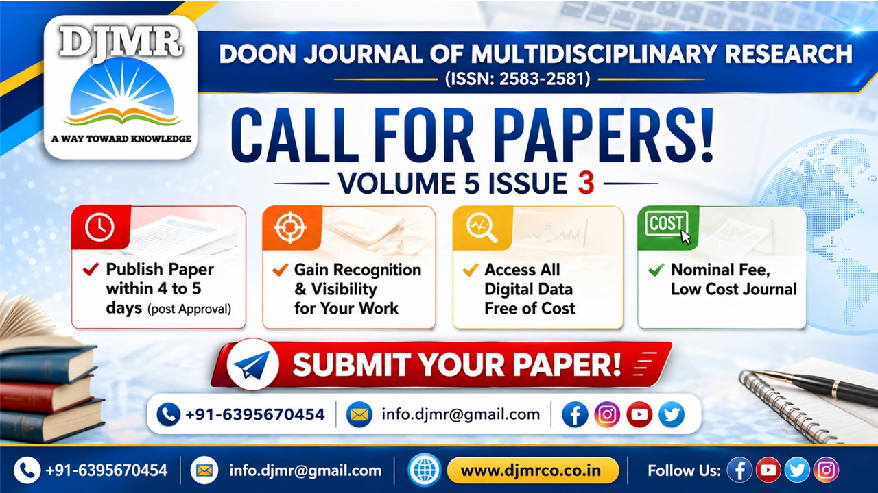 Call For Papers: Doon Journal Of Multidisciplinary Research [Vol 5 ...