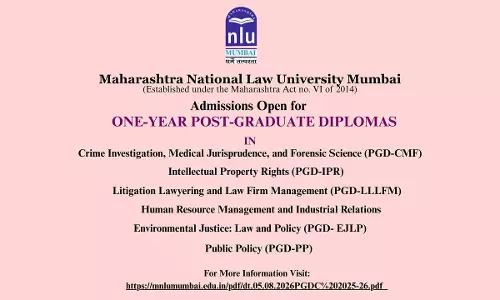 Admissions Open 2026–27 | One-Year Post Graduate Diploma Programmes | Maharashtra National Law University Mumbai