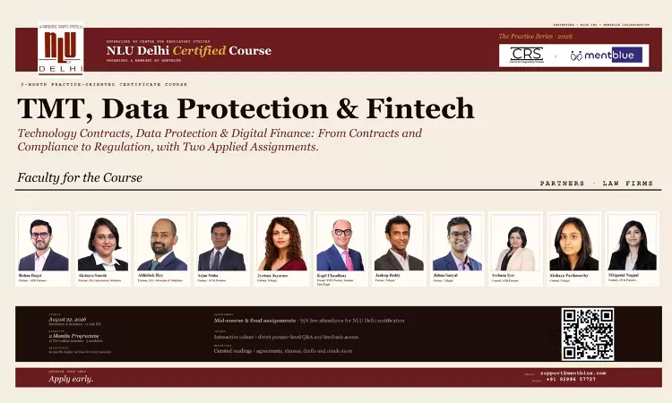 [Advertisement] NLU Delhi x Mentblue Launch Certificate Course On TMT, Data Protection & Fintech – Register Now!