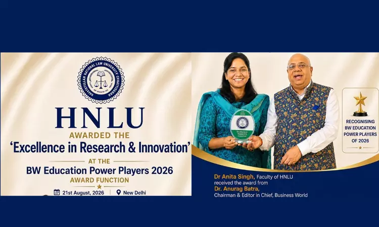 HNLU Wins BW Education Award For Excellence in Research & Innovation