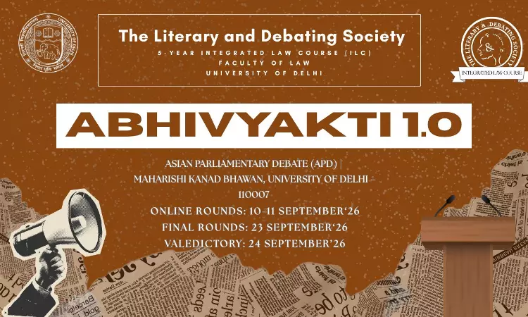 Abhivyakti 1.0: University Of Delhi Announces National Asian Parliamentary Debate Tournament Abhivyakti 1.0: University Of Delhi Announces National Asian Parliamentary Debate Tournament