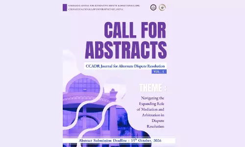 CNLUs CCADR Invites Abstracts For Inaugural ADR Journal; Submissions Open Till October 15