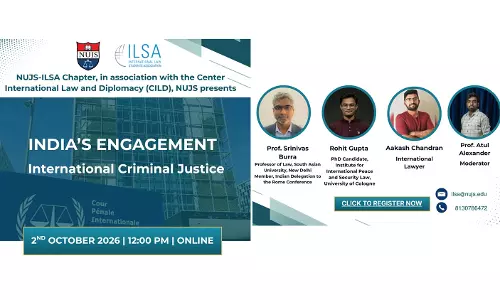NUJS Kolkata To Host Panel Discussion On Indias Engagement With International Criminal Justice NUJS Kolkata To Host Panel Discussion On Indias Engagement With International Criminal Justice
