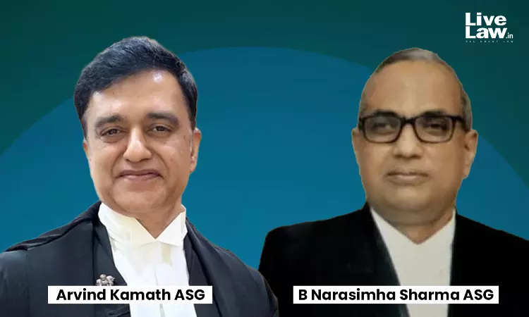 Centre Notifies Reappointment Of Senior Advocates Arvind Kamath, B Narsimha Sharma As ASGs For High Courts At Karnataka & Telangana Centre Notifies Reappointment Of Senior Advocates Arvind Kamath, B Narsimha Sharma As ASGs For High Courts At Karnataka & Telangana