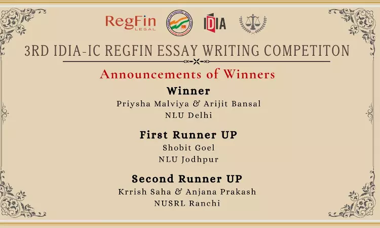 IDIA Rajasthan Announces Winners Of 3rd IDIA–IC RegFin Legal Essay Writing Competition
