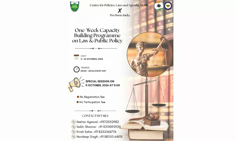 NUSRL Ranchis CPLAN To Organise One-Week National-Level Online Capacity Building Programme On Law And Public Policy