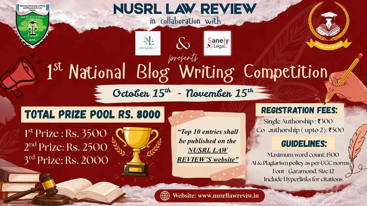 Writing Competitions Book NUSRL Law Review Announces 1st National Blog Writing Competition ...
