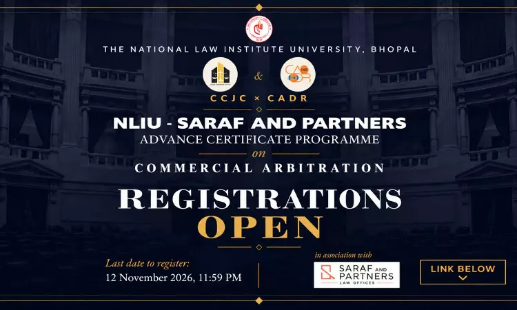NLIU Bhopal To Organise Commercial Arbitration Drafting Exercise On November 14–15 NLIU Bhopal To Organise Commercial Arbitration Drafting Exercise On November 14–15