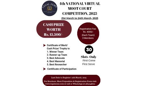 Legal Zems: 4th National Virtual Moot Court Competition 2025