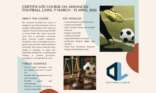 [Advt.] Doctrina Ludus: Certificate Course On Advanced Football Laws [7th March To 13th April]