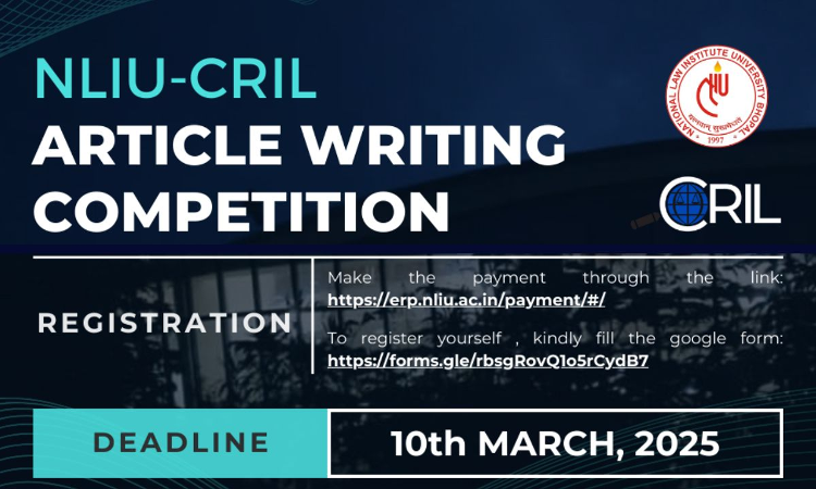 NLIU-CRIL Article Writing Competition [Register By 10th March]