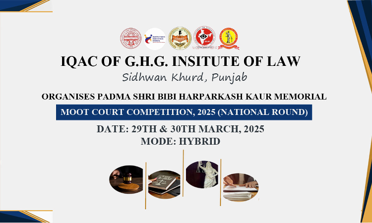 Padma Shri Bibi Harparkash Kaur Memorial Moot Court Competition 2025 [Register By 27th January]