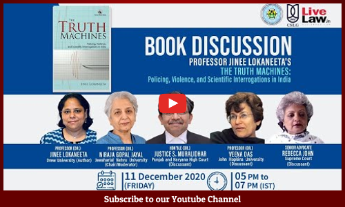 [LIVE NOW] Book Discussion: Prof Jinee Lokaneetas - The Truth Machine - Justice Muralidhar, Rebecca John